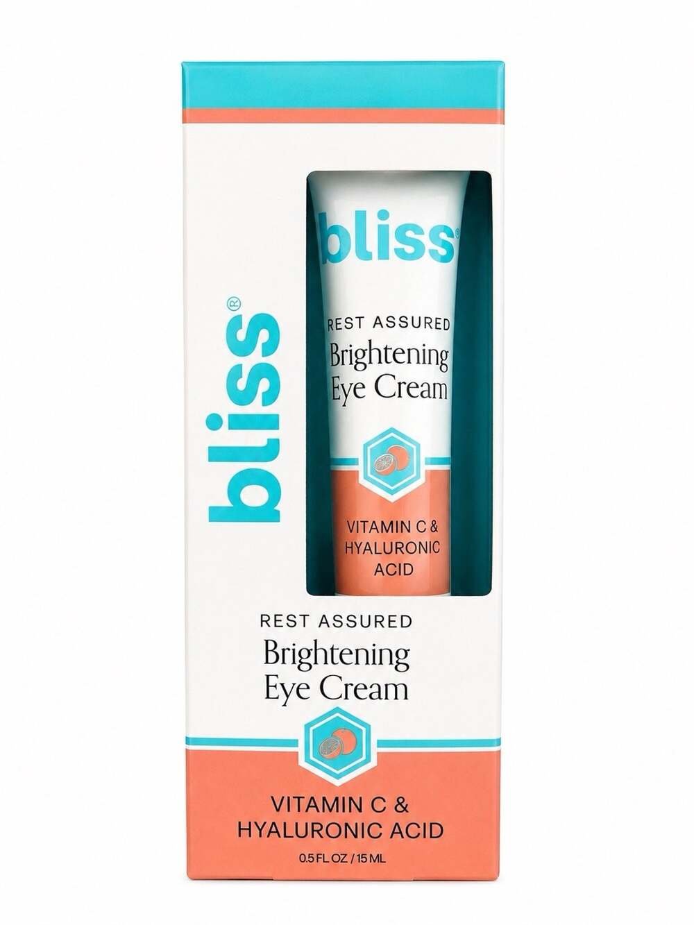 bliss Rest Assured Brightening Hydrating Under Eye Cream Vit C HA 0.5 fl oz